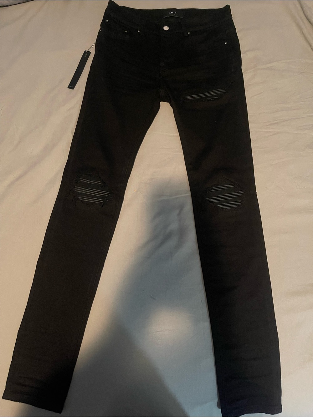 Amiri MX1 Black Leather Jeans Rare